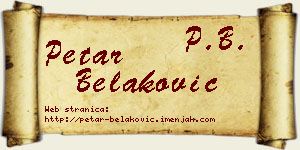 Petar Belaković vizit kartica